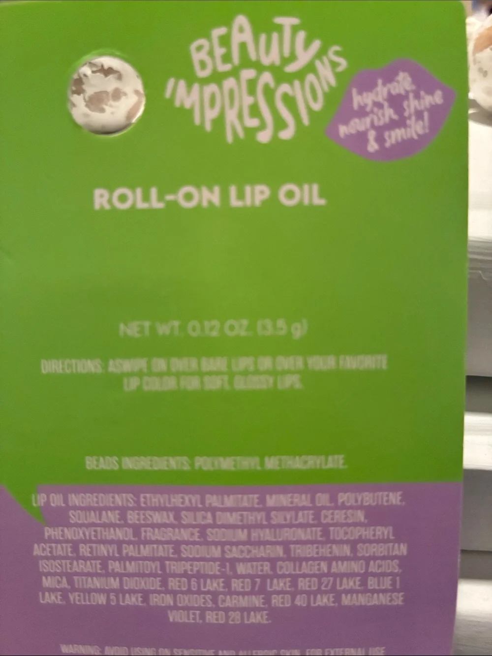 Impressions Roll-On Lip Oil Duo in Teal & Lavender Caps